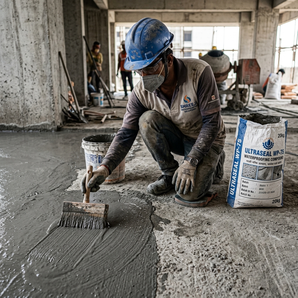 Waterproofing closeup